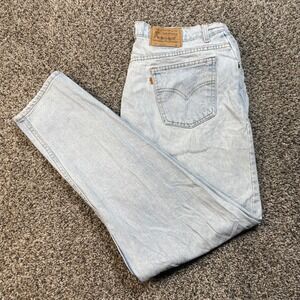 Vintage Levis 9922 Orange Tab Womens 36x30 USA Made Light Wash Tapered Mom Jeans